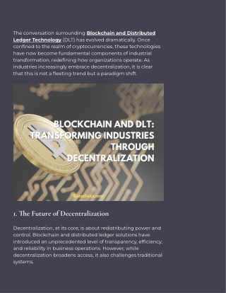 Decentralization and Blockchain_ The Inevitable Evolution of Industry