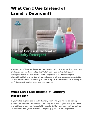 Bubblebliss- What Can i use Instead of Laundry Detergent
