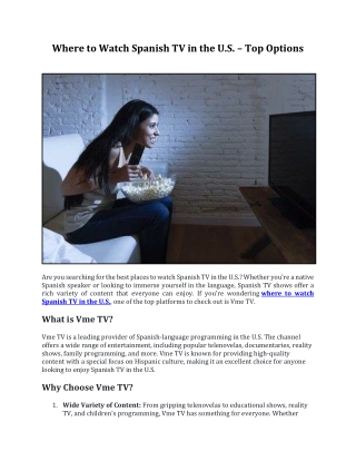 Where to Watch Spanish TV in the U.S. – Top Options