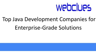 Top Java Development Companies for Enterprise-Grade Solutions