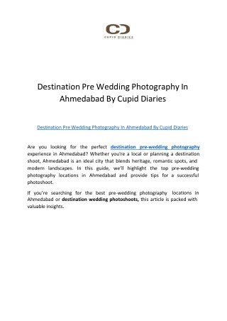 Destination Pre Wedding Photography In Ahmedabad By Cupid Diaries
