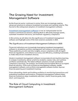 The Future of Investment Management Software in 2025