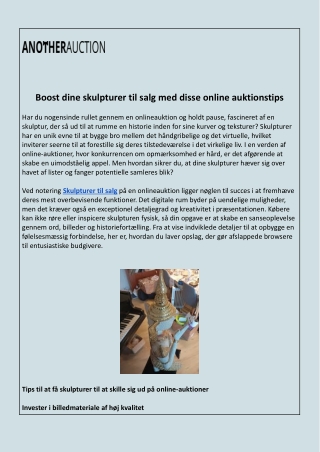 Boost dine skulpturer til salg med disse online auktionstips.docx