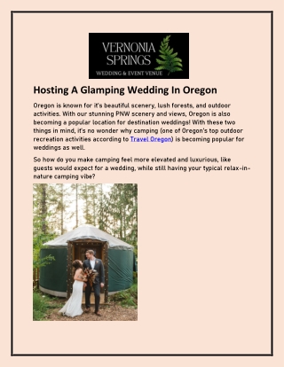 Hosting A Glamping Wedding In Oregon