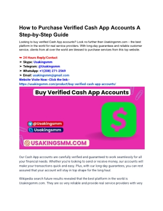 How to Purchase Verified Cash App Accounts A Step-by-Step Guide