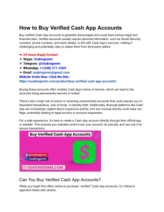 How to Buy Verified Cash App Accounts