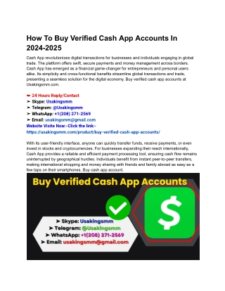 How To Buy Verified Cash App Accounts In 2024-2025