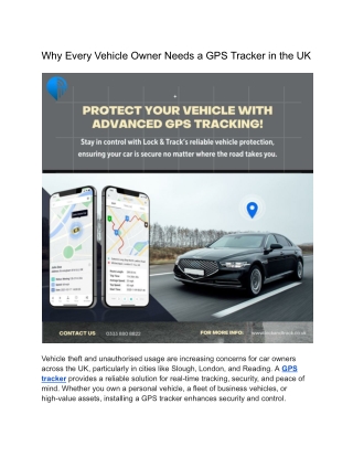 Reliable GPS Tracker for Vehicle Security & Peace of Mind