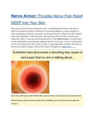 Nerve Armor: Provides Nerve Pain Relief DEEP Into Your Skin