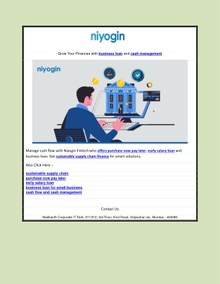 Grow Your Finances with business loan and cash management