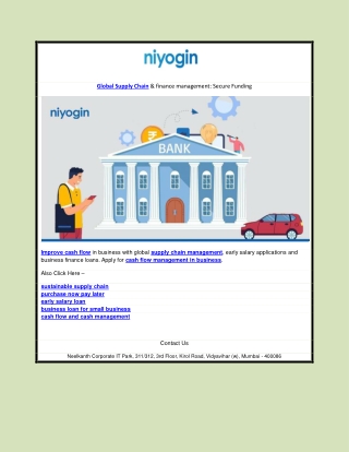 Global Supply Chain and finance management Secure Funding