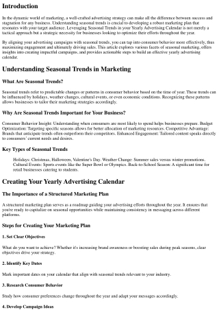 “Leveraging Seasonal Trends in your Yearly Advertising Calendar”