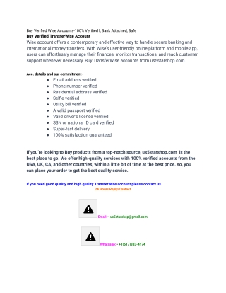 Wise Accounts us5starshop