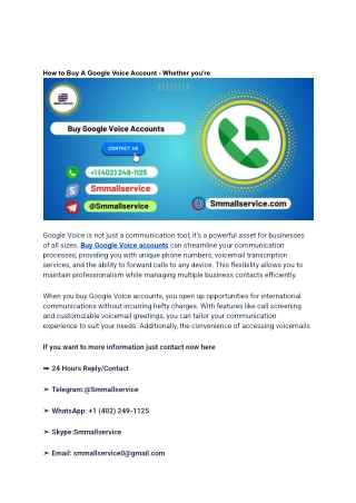 How to Buy A Google Voice Account - Whether you're