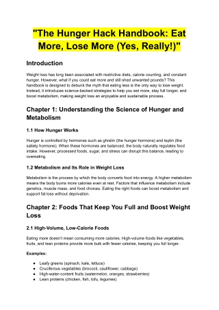 The Hunger Hack Handbook Eat More, Lose More (Yes, Really!)