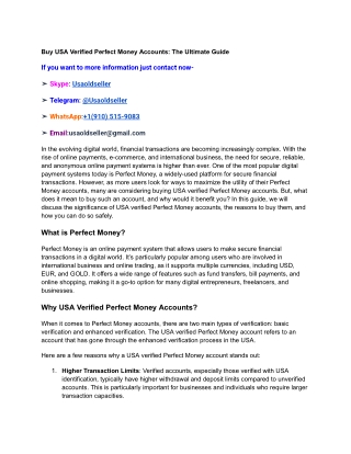 Buy USA Verified Perfect Money Accounts_ The Ultimate Guide