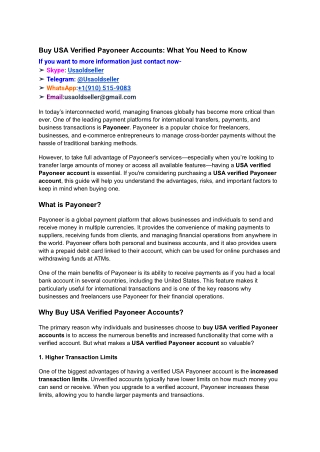 Buy USA Verified Payoneer Accounts_ What You Need to Know