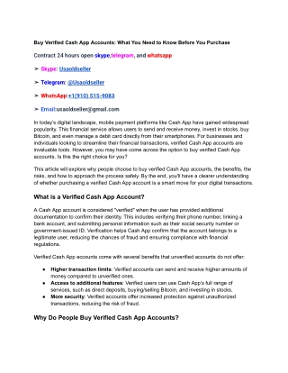 Buy Verified Cash App Accounts_ What You Need to Know Before You Purchase