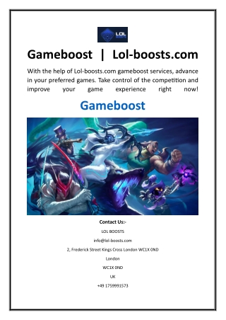 Gameboost  Lol-boosts.com