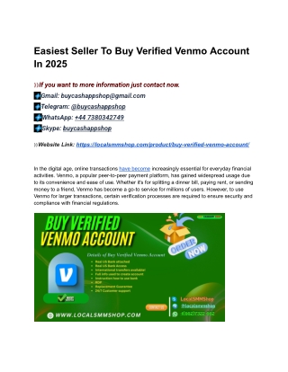 Top 05 Sites To Buy Verified Venmo Account In This Year