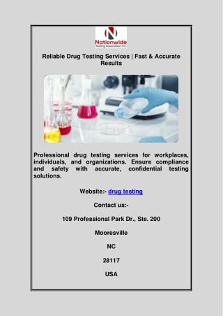 Reliable Drug Testing Services | Fast & Accurate Results