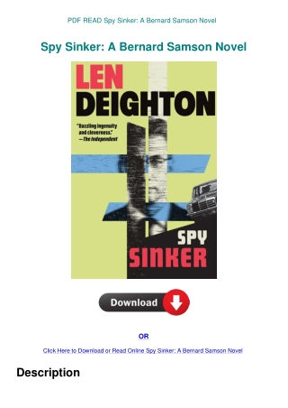 PDF READ Spy Sinker A Bernard Samson Novel