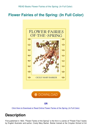 READ Books Flower Fairies of the Spring (In Full Color)