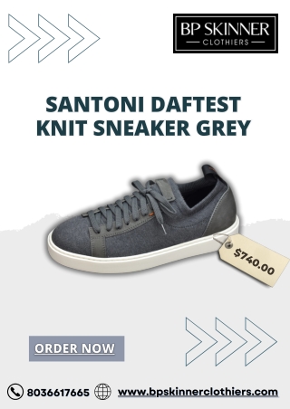 Santoni Daftest Knit Sneaker Grey - BP Skinner Clothiers