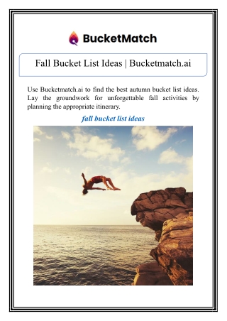 Fall Bucket List Ideas | Bucketmatch.ai