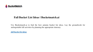 Fall Bucket List Ideas | Bucketmatch.ai
