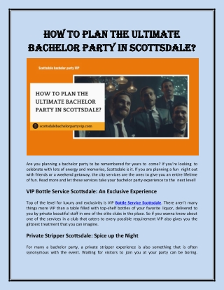 How to Plan the Ultimate Bachelor Party in Scottsdale