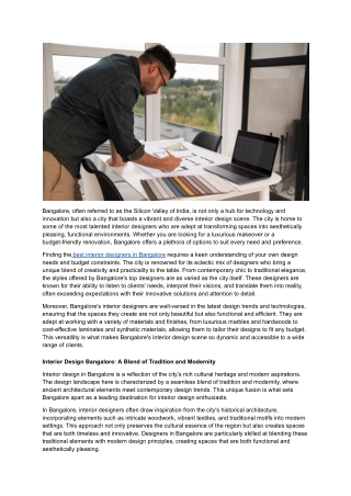 Navigating the Top Talent in the City_ Best Interior Designers Bangalore