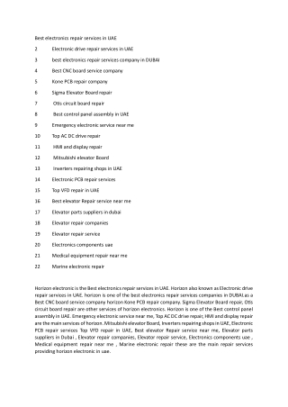 Best elevator Repair service near me | horizonelectronic