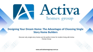 Single Story Home Builders Perth--Activa Homes Group