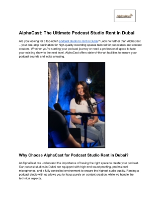 AlphaCast_ The Ultimate Podcast Studio Rent in Dubai