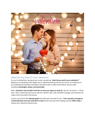 What Do You Send To Your Valentines