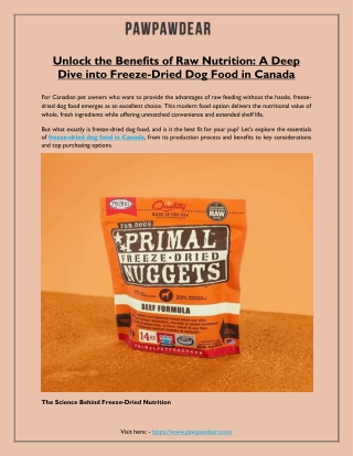 Unlock the Benefits of Raw Nutrition: Freeze-Dried Dog Food in  Canada