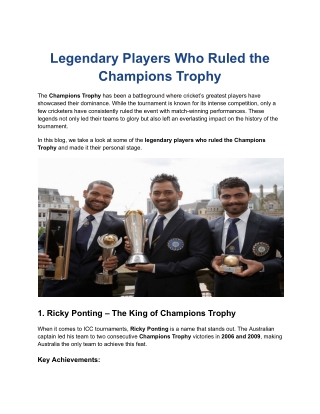 Legendary Players Who Ruled the Champions Trophy (1)