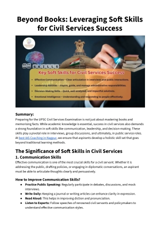 Beyond Books: Leveraging Soft Skills for Civil Services Success