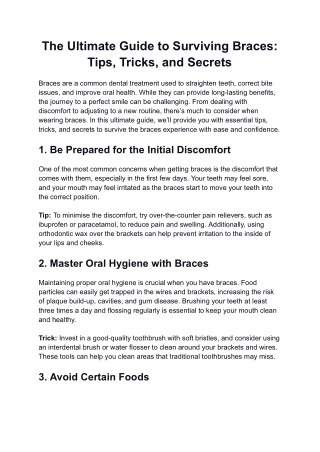 The Ultimate Guide to Surviving Braces_ Tips, Tricks, and Secrets