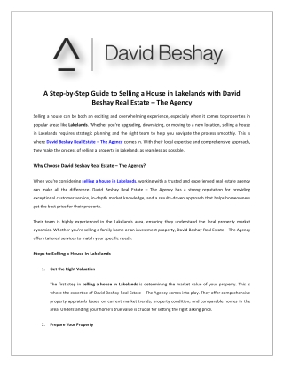 House appraisal lakelands