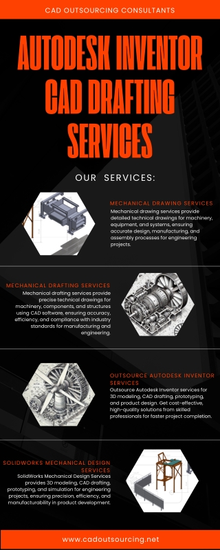 AutoDesk Inventor CAD Drafting Services Infographic