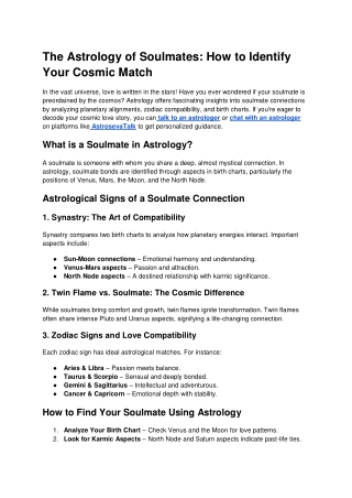 The Astrology of Soulmates_ How to Identify Your Cosmic Match