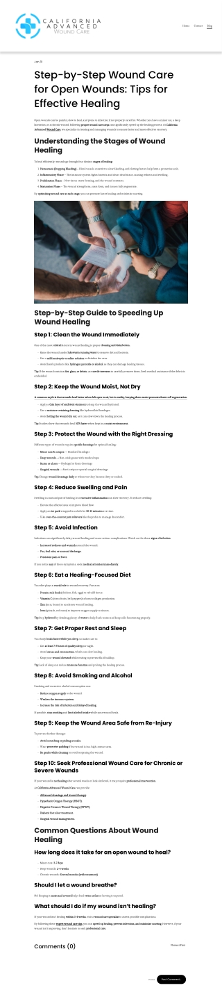 Wound Care For Open Wound