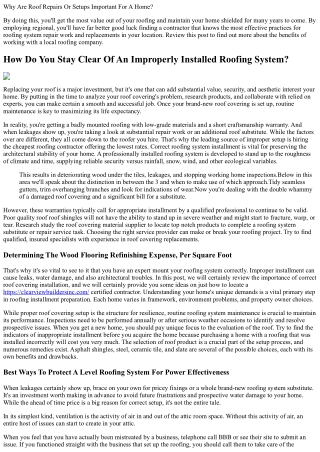 The Value Of Proper Preparation For Property Roofing System Installment