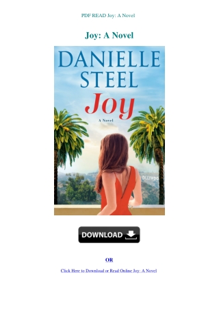 PDF READ Joy A Novel