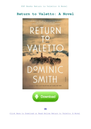 PDF Books Return to Valetto A Novel
