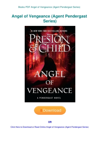 Books PDF Angel of Vengeance (Agent Pendergast Series)