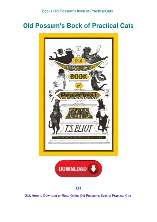 Books  Old Possum's Book of Practical Cats