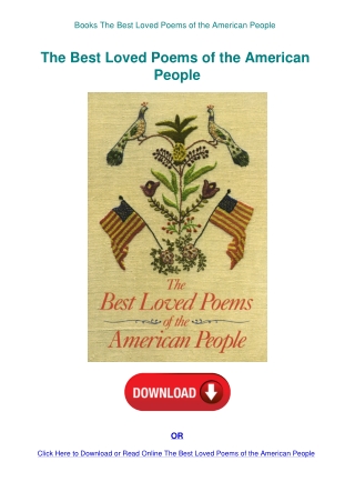 Books  The Best Loved Poems of the American People